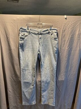 Women’s Straight Leg Jeans in Light Wash Blue